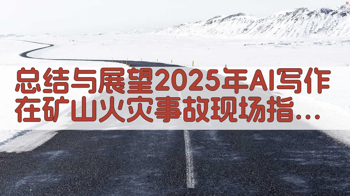总结与展望：2025年AI写作在矿山火灾事故现场指挥话术中的应用前景 图2
